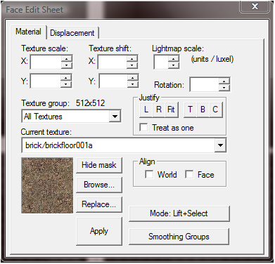 Face Edit Sheet