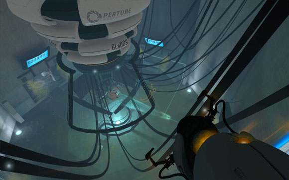 Чтобы добраться до этого ядра (в центре), игроку нужно подбросить себя высоко в воздух и попасть на платформу.