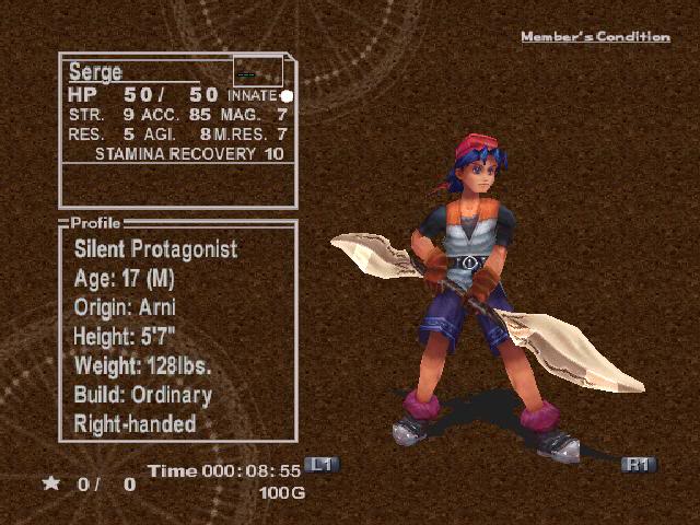 Chrono Cross stats